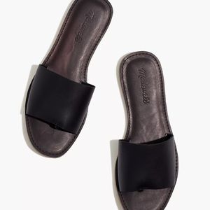 Madewell Boardwalk Black Leather Slides